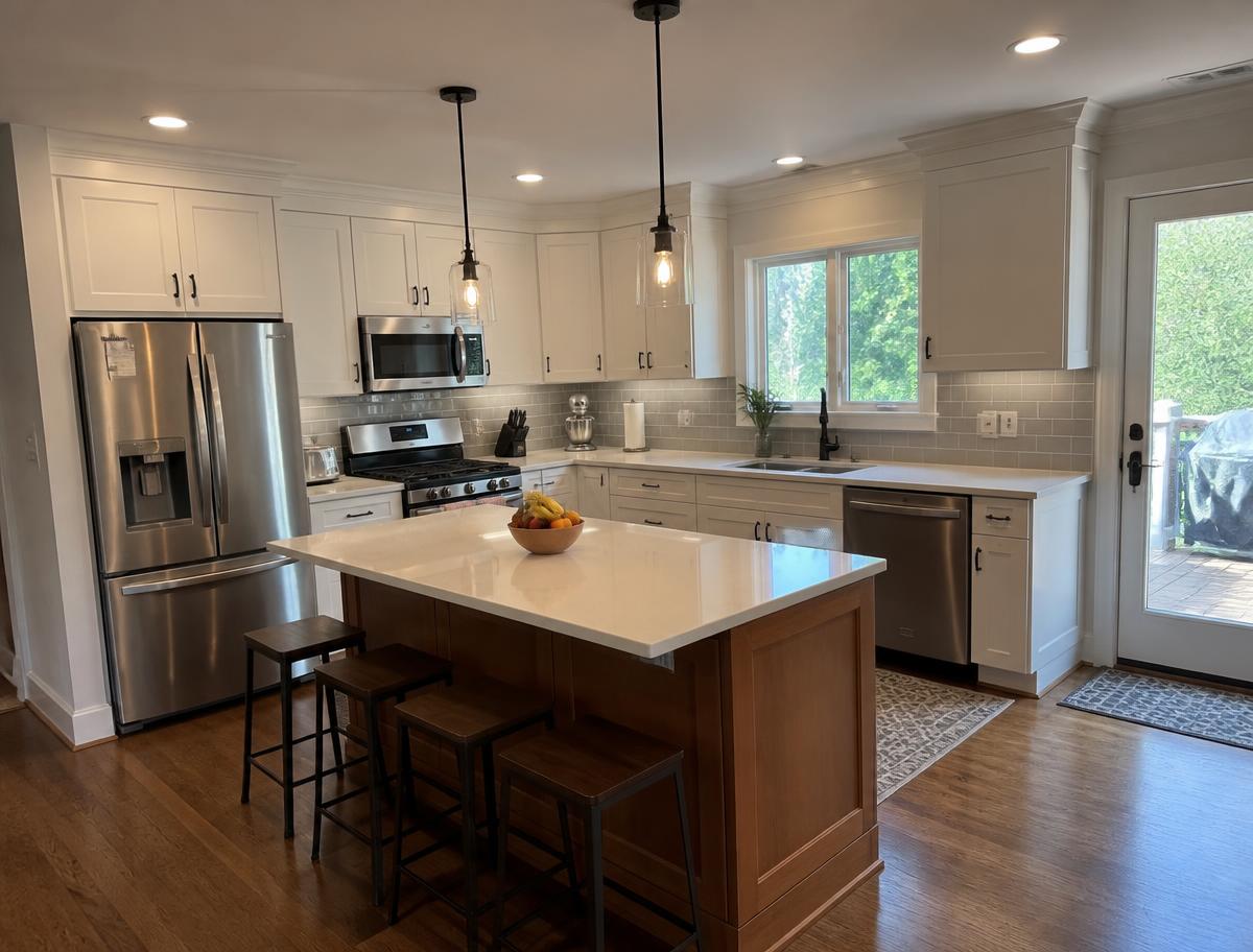 Oak kitchen renovated in Roswell, GA